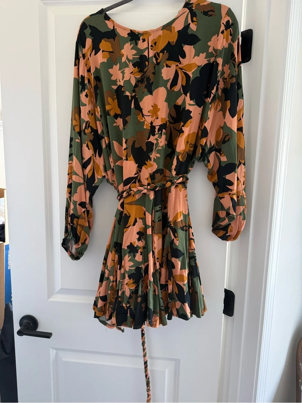 VICI Olive Green & Peach Floral Mini Dress - Picture 2 of 3